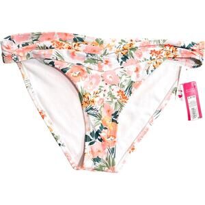 Coconut Girl High Leg High Waisted Bikini Bottom Floral L NWT